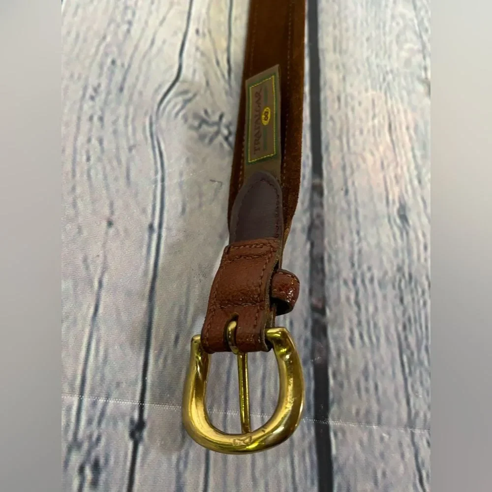 Trafalgar Cortina Chestnut Leather Gold Buckle Formal Casual Classic Belt 38